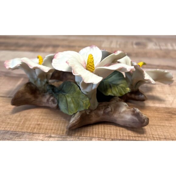 Capodimonte Porcelain Hibiscus Made In Italy Artisans Unionporcelain Napoleon - Picture 5 of 8